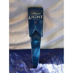 Michelob Light Blue Ribbon Logo Beer Tap Pull Handle 12" Double Sided Logo Blue